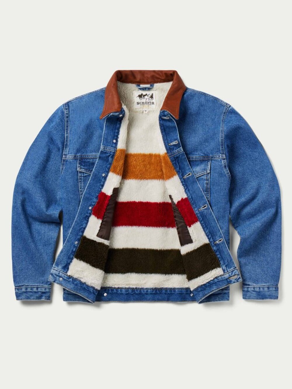 NEW Men’s Medium Schaefer Outfitter Denim Jacket fleece lining western cotton